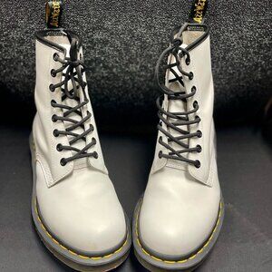 Women's Size US 8 Dr Marten AirWair White 1460 Combat Boot